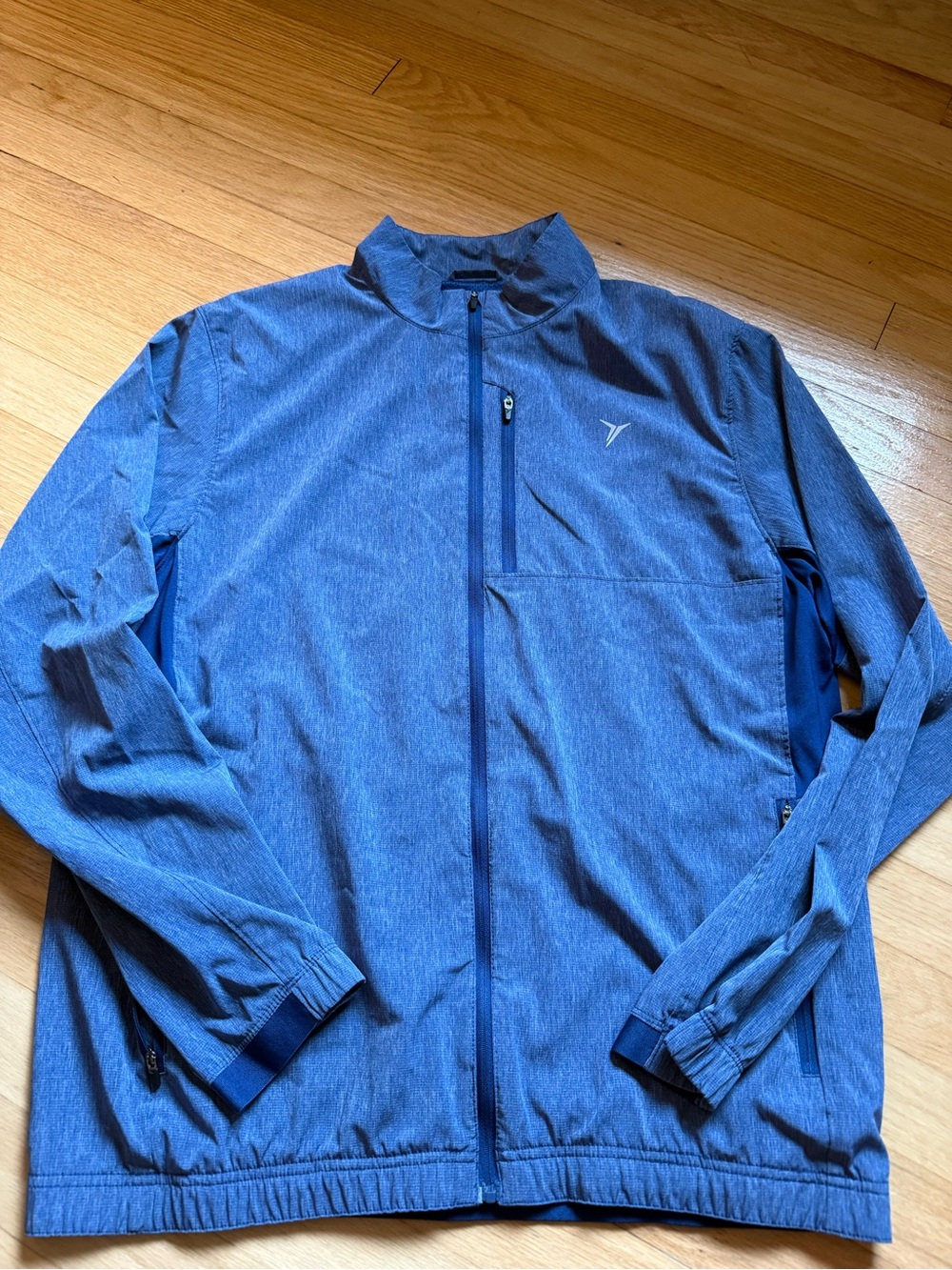 Old Navy Men's Heathered Blue Full-Zip Lightweight Jacket